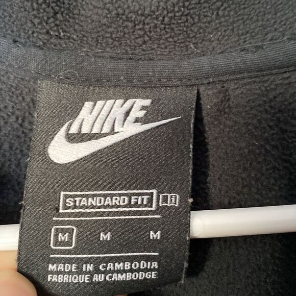 Nike Black Half Zip Fleece Pullover Size Medium - Picture 6 of 9